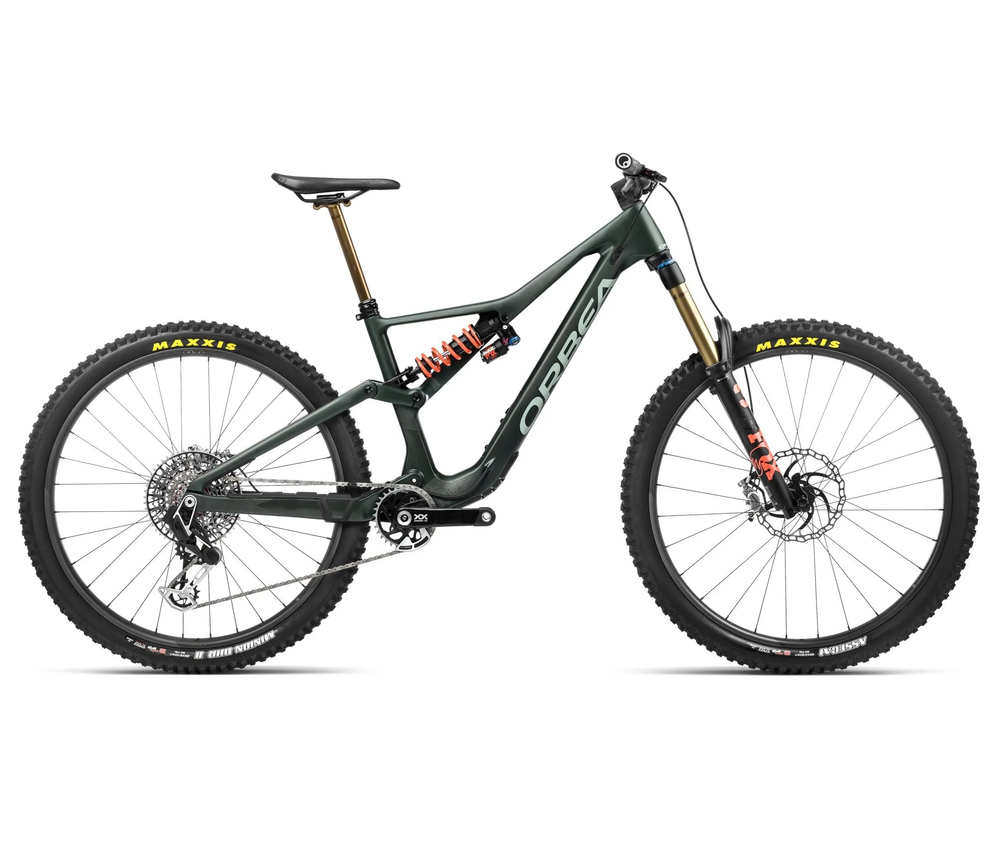 2024 Orbea RALLON M-LTD Enduro Mountain Bike - Medium, Forest Green Carbon View (Matte-Gloss) - Blue Stone (Gloss)