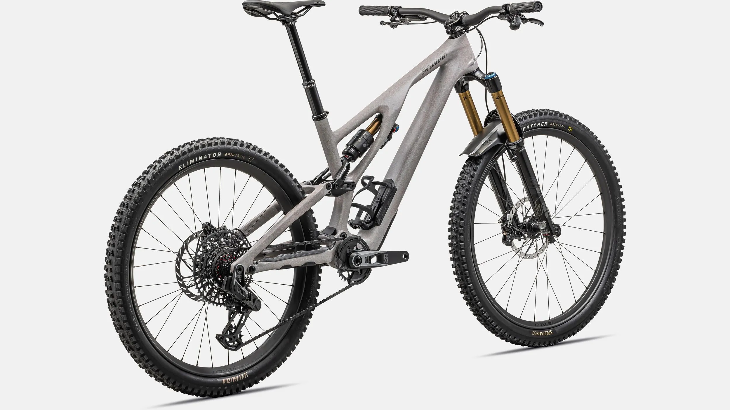 2024 Specialized Stumpjumper Evo Pro 29" Carbon Mountain Bike - S1, SATIN DUNE WHITE / DOVE GREY / COOL GREY / AMBER GLOW / SMOKE