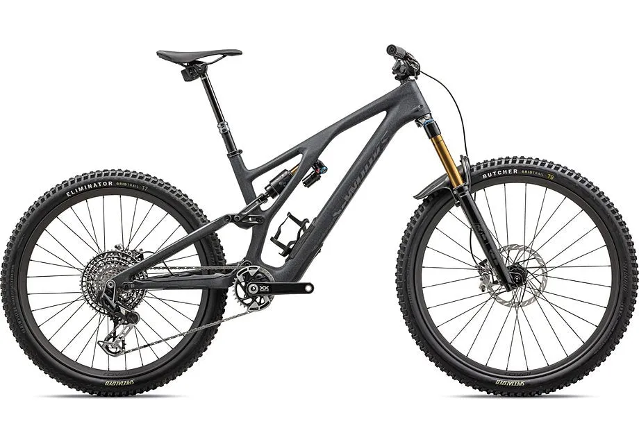 2024 SPECIALIZED STUMPJUMPER EVO S-WORKS BIKE - S1, SATIN SMOKE / COOL GREY / ELECTRIC GREEN / GLOSS SMOKE LIQUID METAL