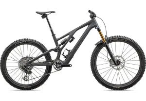 2024 SPECIALIZED STUMPJUMPER EVO S-WORKS BIKE - S1, SATIN SMOKE / COOL GREY / ELECTRIC GREEN / GLOSS SMOKE LIQUID METAL
