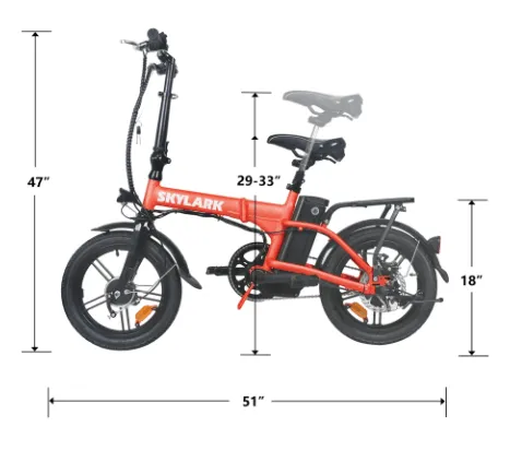 Nakto Skylark 36V 250W 16" Folding Electric Bicycle