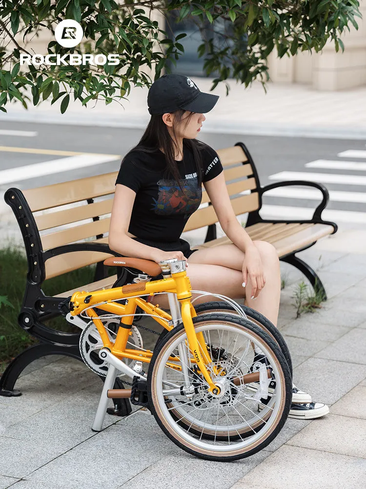 ROCKBROS 20-inch Folding Bike with Shimano 8-Speed with Wire-Drawn Disc Brakes