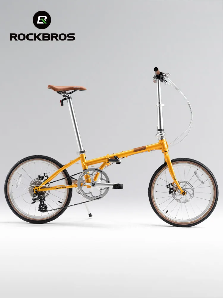 ROCKBROS 20-inch Folding Bike with Shimano 8-Speed with Wire-Drawn Disc Brakes