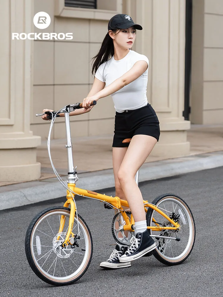 ROCKBROS 20-inch Folding Bike with Shimano 8-Speed with Wire-Drawn Disc Brakes