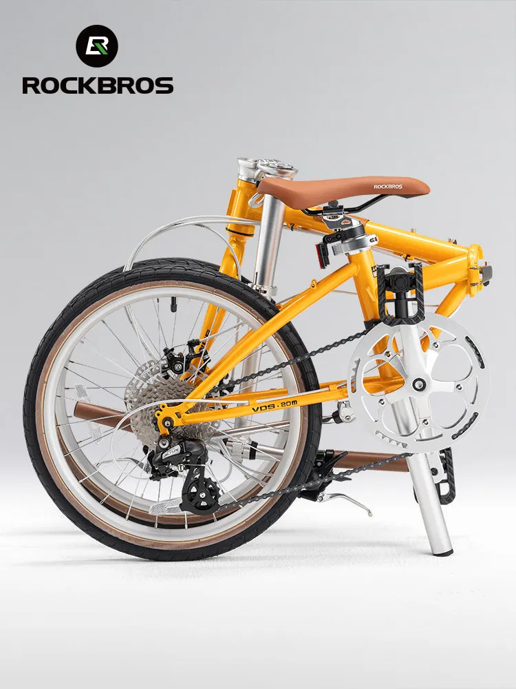 ROCKBROS 20-inch Folding Bike with Shimano 8-Speed with Wire-Drawn Disc Brakes