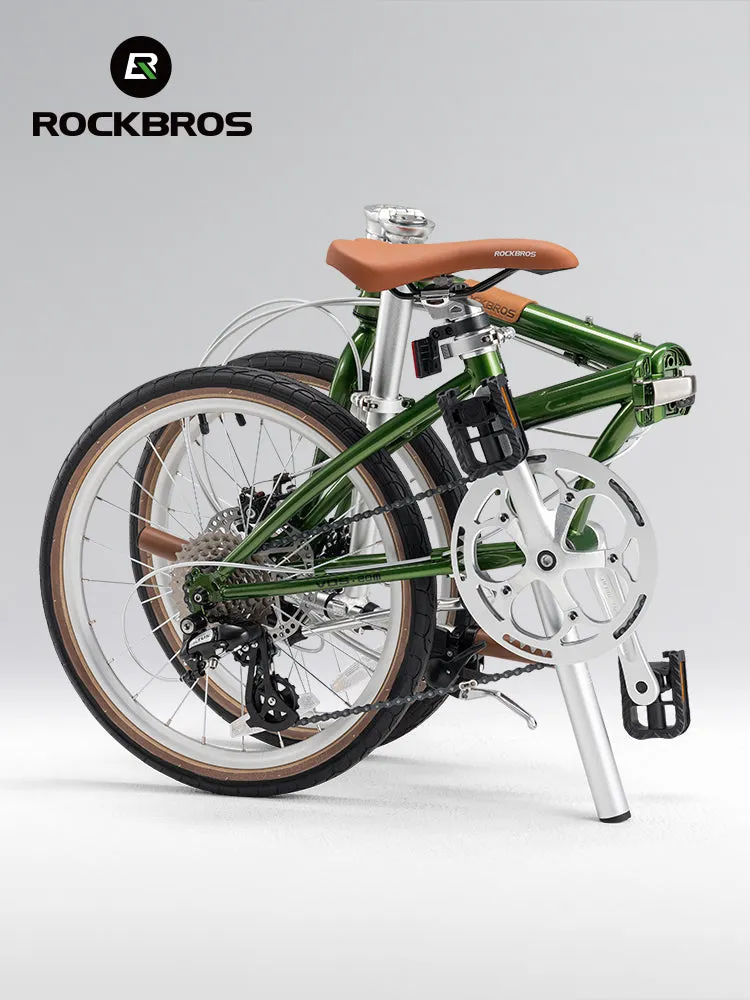 ROCKBROS 20-inch Folding Bike with Shimano 8-Speed with Wire-Drawn Disc Brakes