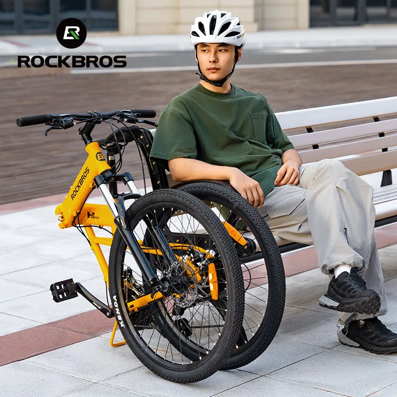 ROCKBROS 26'' Folding Mountain Bike 8 speed Dual C-Brake Aluminum Frame Adjustable City Bicycle 11-32T