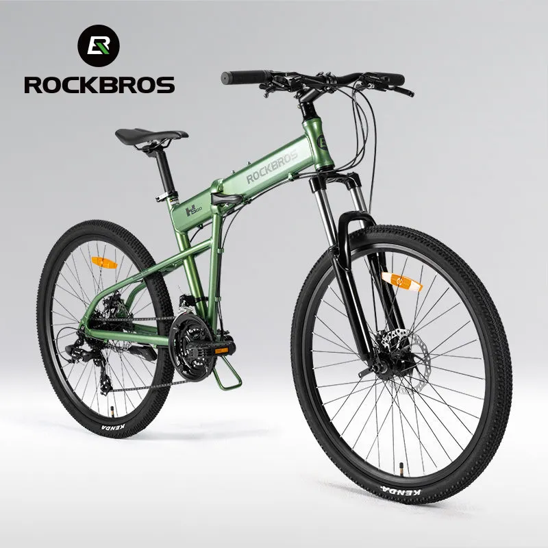 ROCKBROS 26'' Folding Mountain Bike 8 speed Dual C-Brake Aluminum Frame Adjustable City Bicycle 11-32T