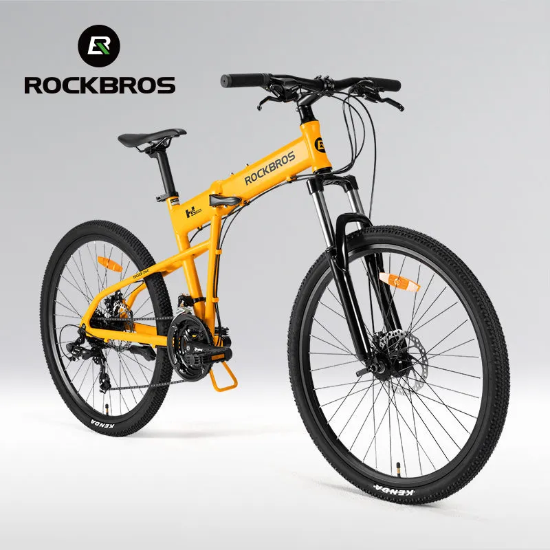 ROCKBROS 26'' Folding Mountain Bike 8 speed Dual C-Brake Aluminum Frame Adjustable City Bicycle 11-32T