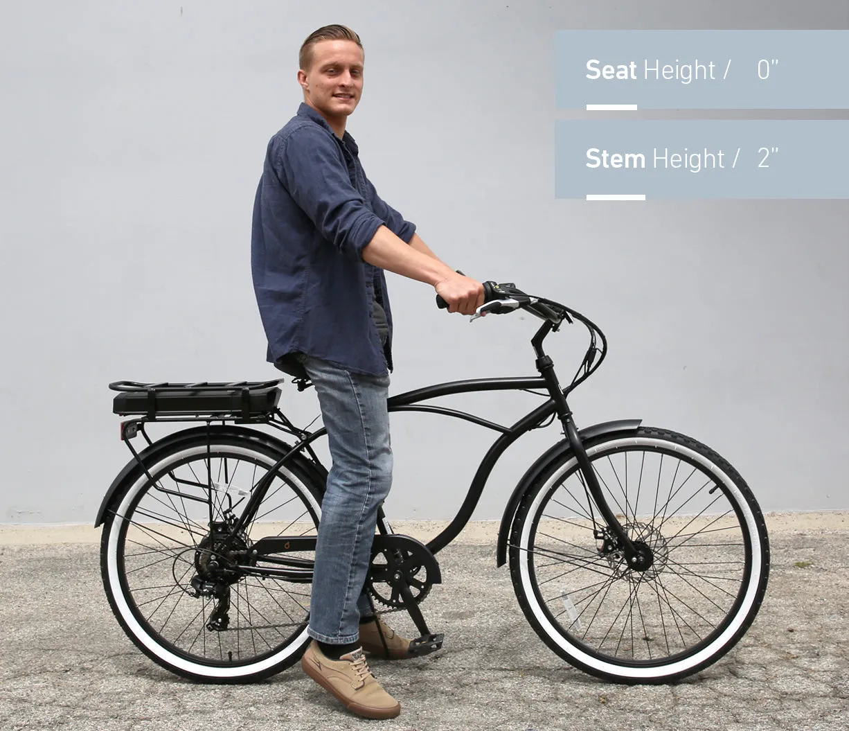 sixthreezero Around The Block Men's 26" 250W 7 Speed Electric Beach Cruiser Bicycle