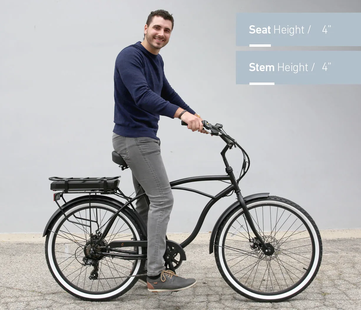 sixthreezero Around The Block Men's 26" 250W 7 Speed Electric Beach Cruiser Bicycle