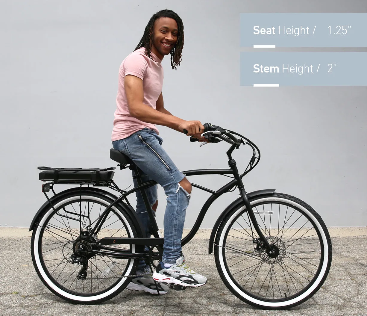sixthreezero Around The Block Men's 26" 250W 7 Speed Electric Beach Cruiser Bicycle