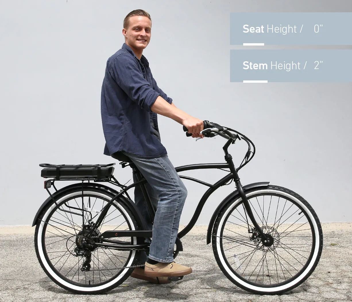 sixthreezero Around The Block Men's 26" 250W 7 Speed Electric Beach Cruiser Bicycle