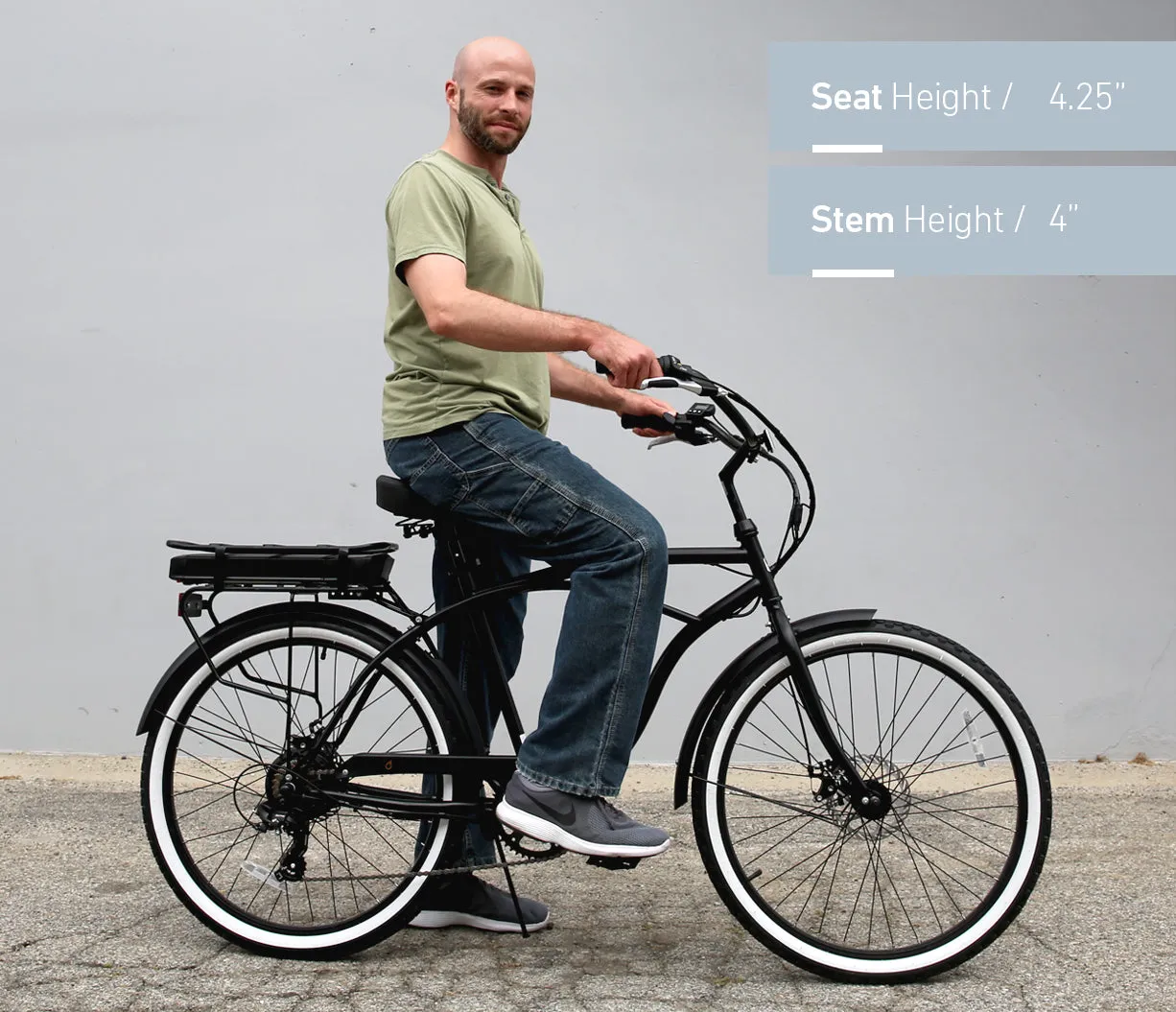 sixthreezero Around The Block Men's 26" 250W 7 Speed Electric Beach Cruiser Bicycle