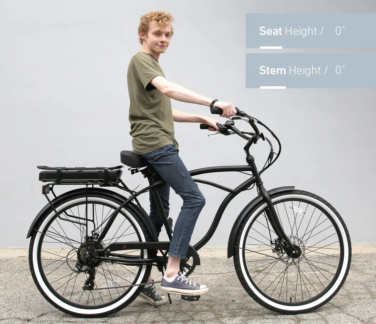 sixthreezero Around The Block Men's 26" 250W 7 Speed Electric Beach Cruiser Bicycle