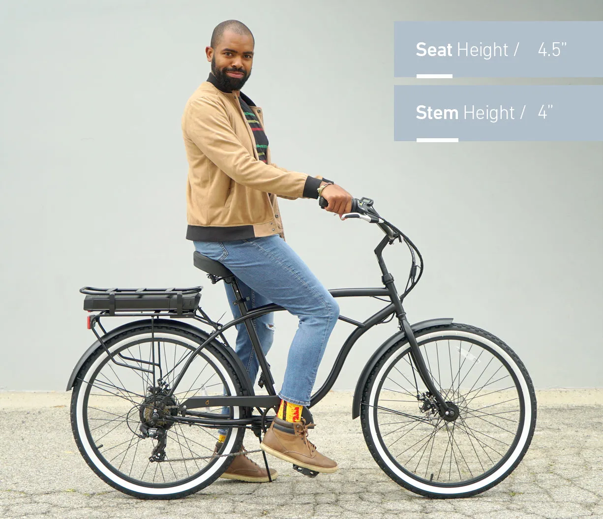 sixthreezero Around The Block Men's 26" 250W 7 Speed Electric Beach Cruiser Bicycle