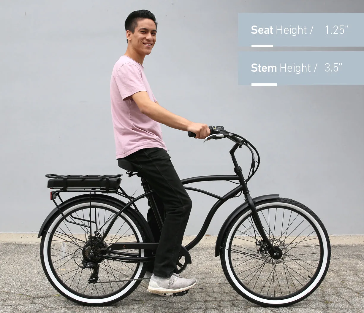 sixthreezero Around The Block Men's 26" 250W 7 Speed Electric Beach Cruiser Bicycle