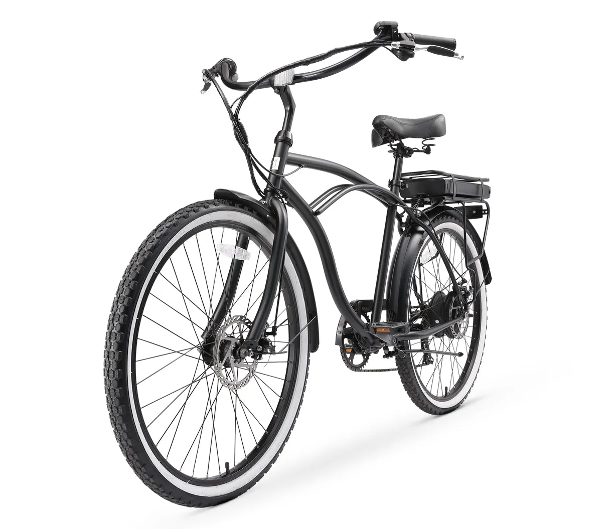 sixthreezero Around the Block Men's 26" 500W 7 Speed Electric Beach Cruiser Bicycle