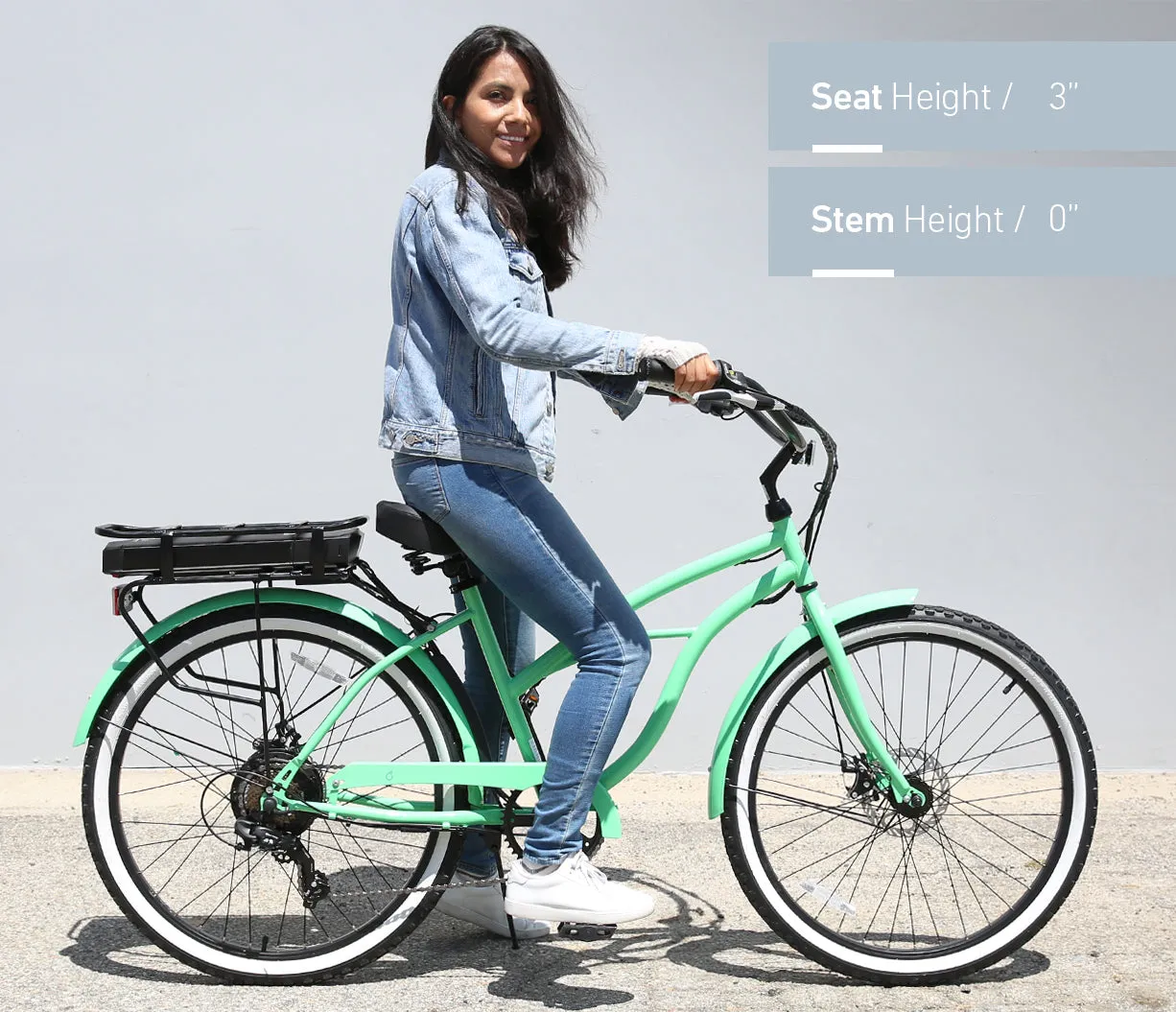 sixthreezero Around the Block Women's 26" 250W 7 Speed Electric Beach Cruiser Bicycle