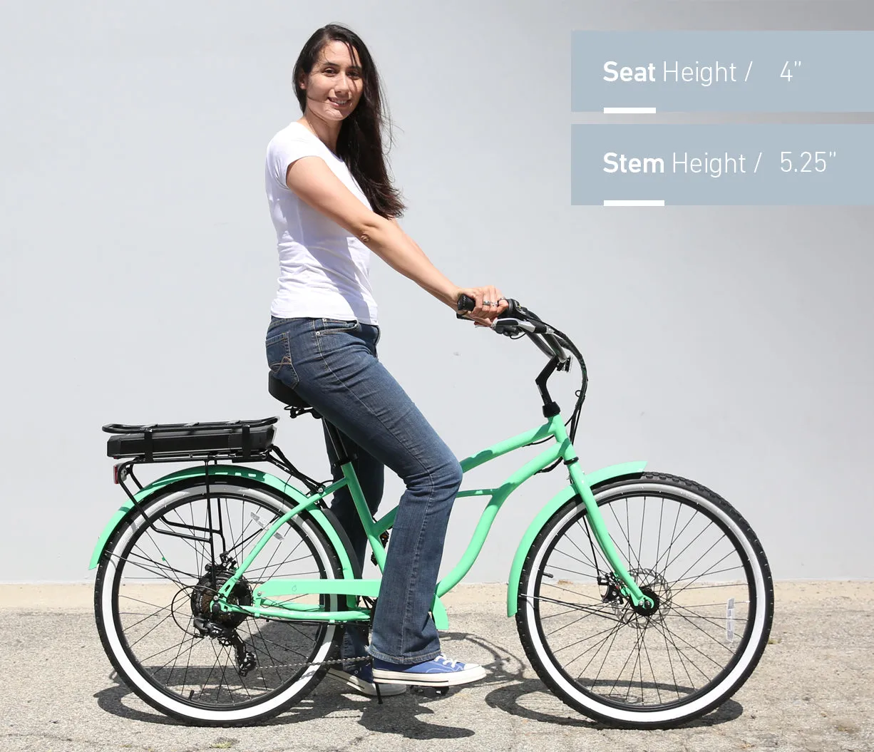 sixthreezero Around the Block Women's 26" 500W 7 Speed Electric Beach Cruiser Bicycle