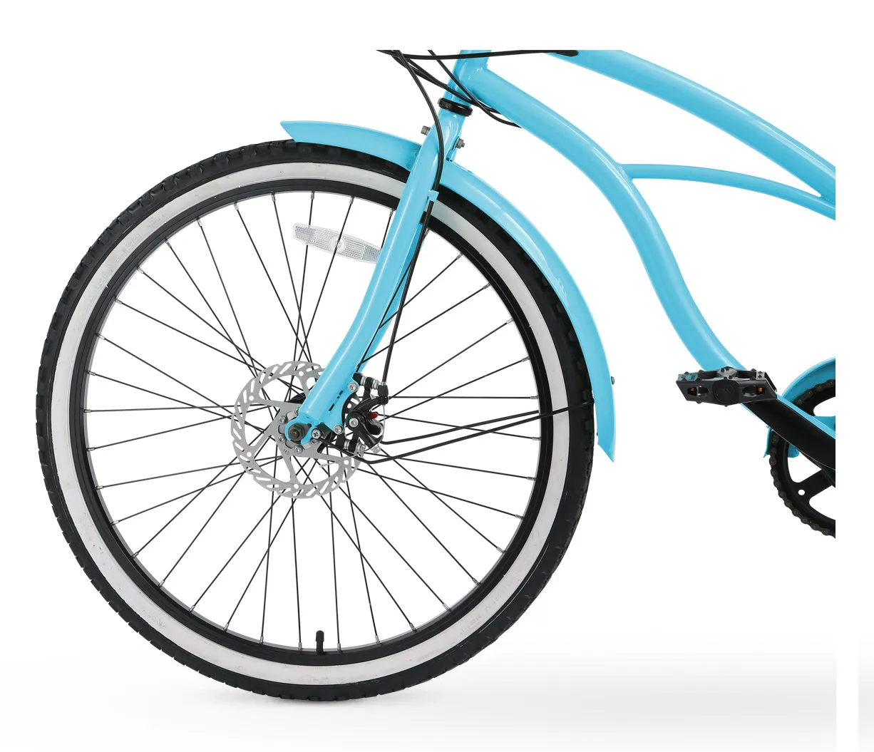 sixthreezero Around the Block Women's 26" 500W 7 Speed Electric Beach Cruiser Bicycle