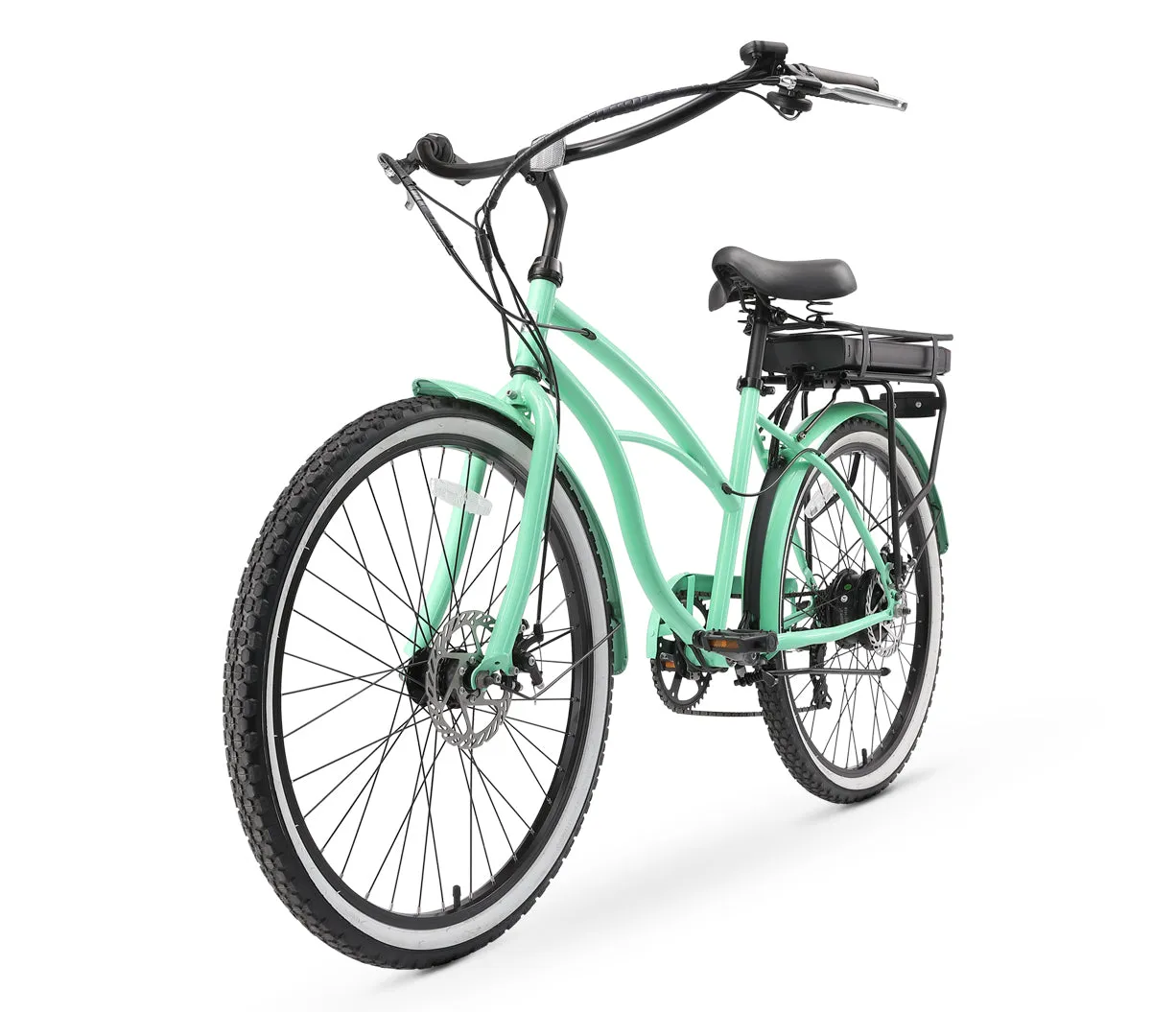 sixthreezero Around the Block Women's 26" 500W 7 Speed Electric Beach Cruiser Bicycle