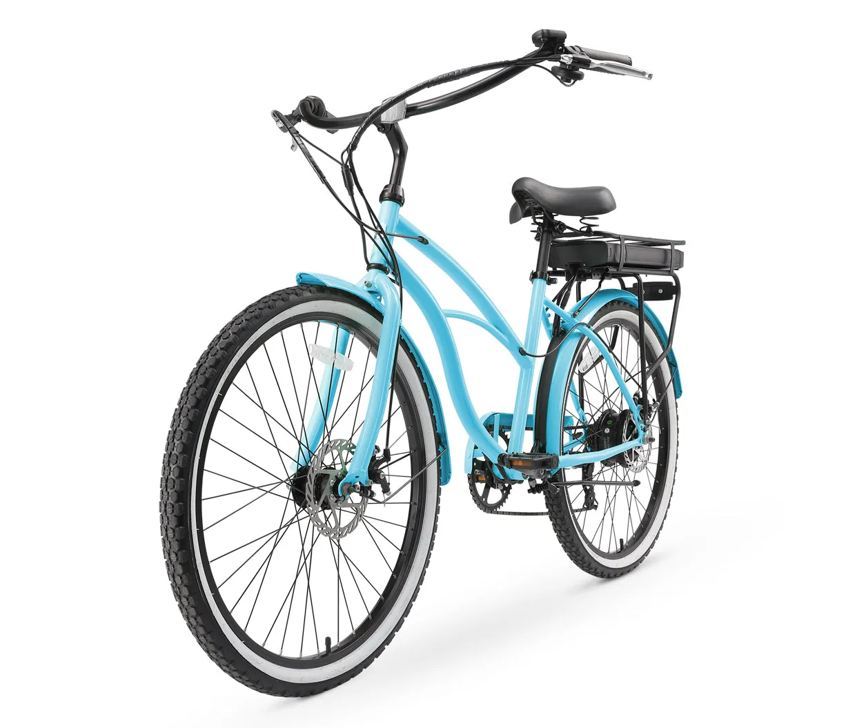 sixthreezero Around the Block Women's 26" 500W 7 Speed Electric Beach Cruiser Bicycle
