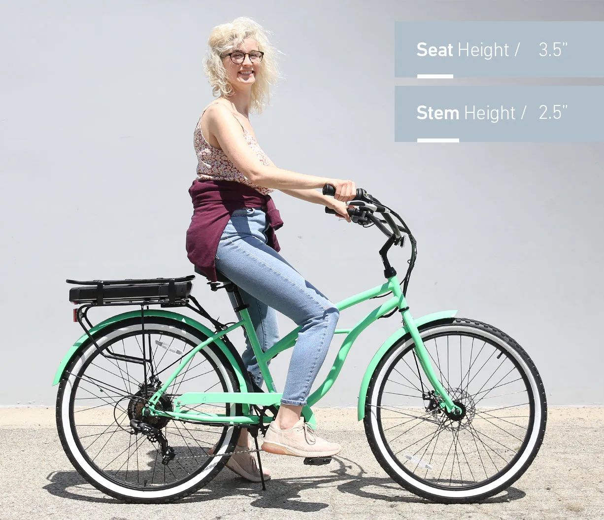 sixthreezero Around the Block Women's 26" 500W 7 Speed Electric Beach Cruiser Bicycle