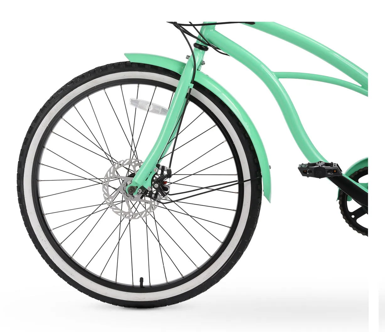 sixthreezero Around the Block Women's 26" 500W 7 Speed Electric Beach Cruiser Bicycle