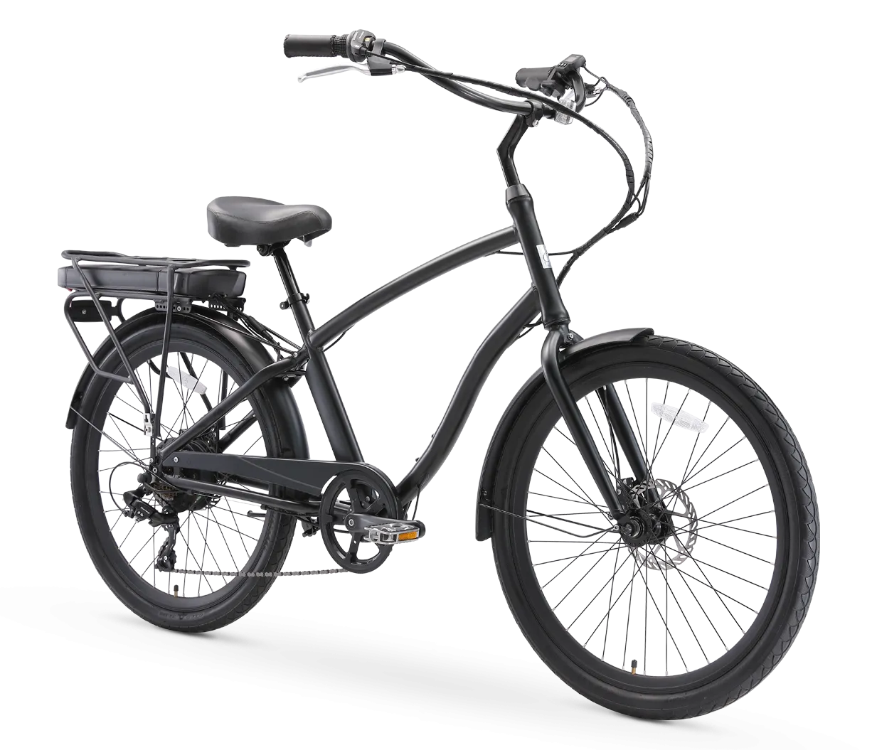 Sixthreezero Best 26 Inch Electric Bicycle 250W E-Bike Hybrid Cruiser Matte Black EVRYjourney
