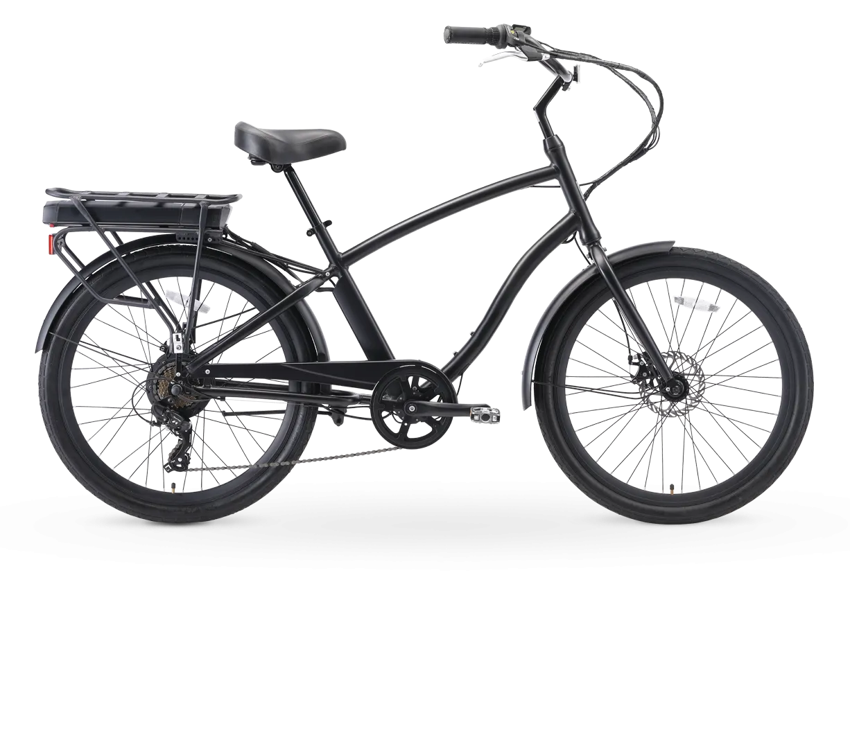 Sixthreezero Best 26 Inch Electric Bicycle 250W E-Bike Hybrid Cruiser Matte Black EVRYjourney