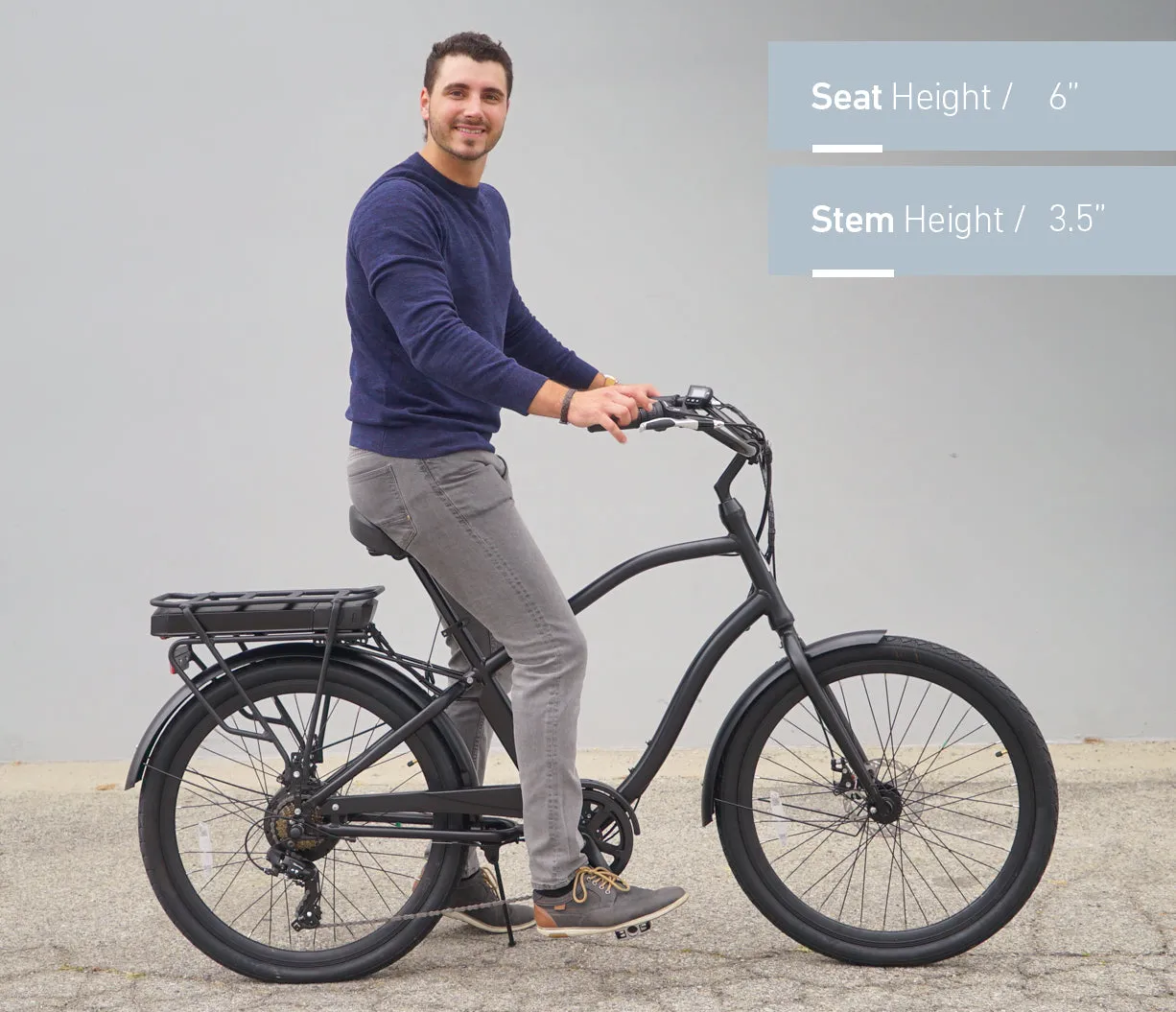 Sixthreezero Best 26 Inch Electric Bicycle 250W E-Bike Hybrid Cruiser Matte Black EVRYjourney