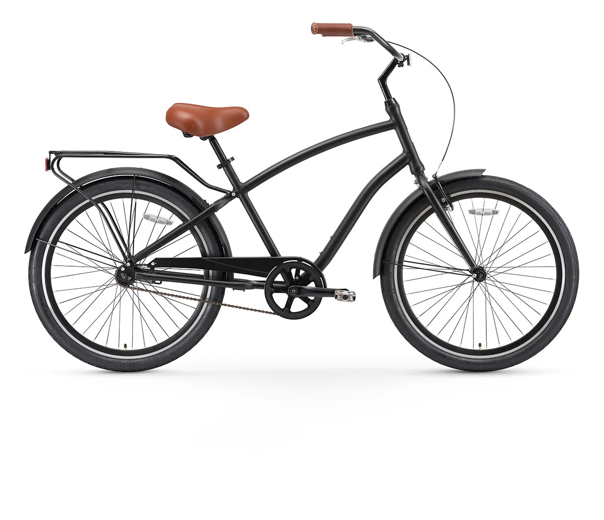 sixthreezero EVRYjourney Men's 26" Single Speed Touring Hybrid Bike, Matte Black