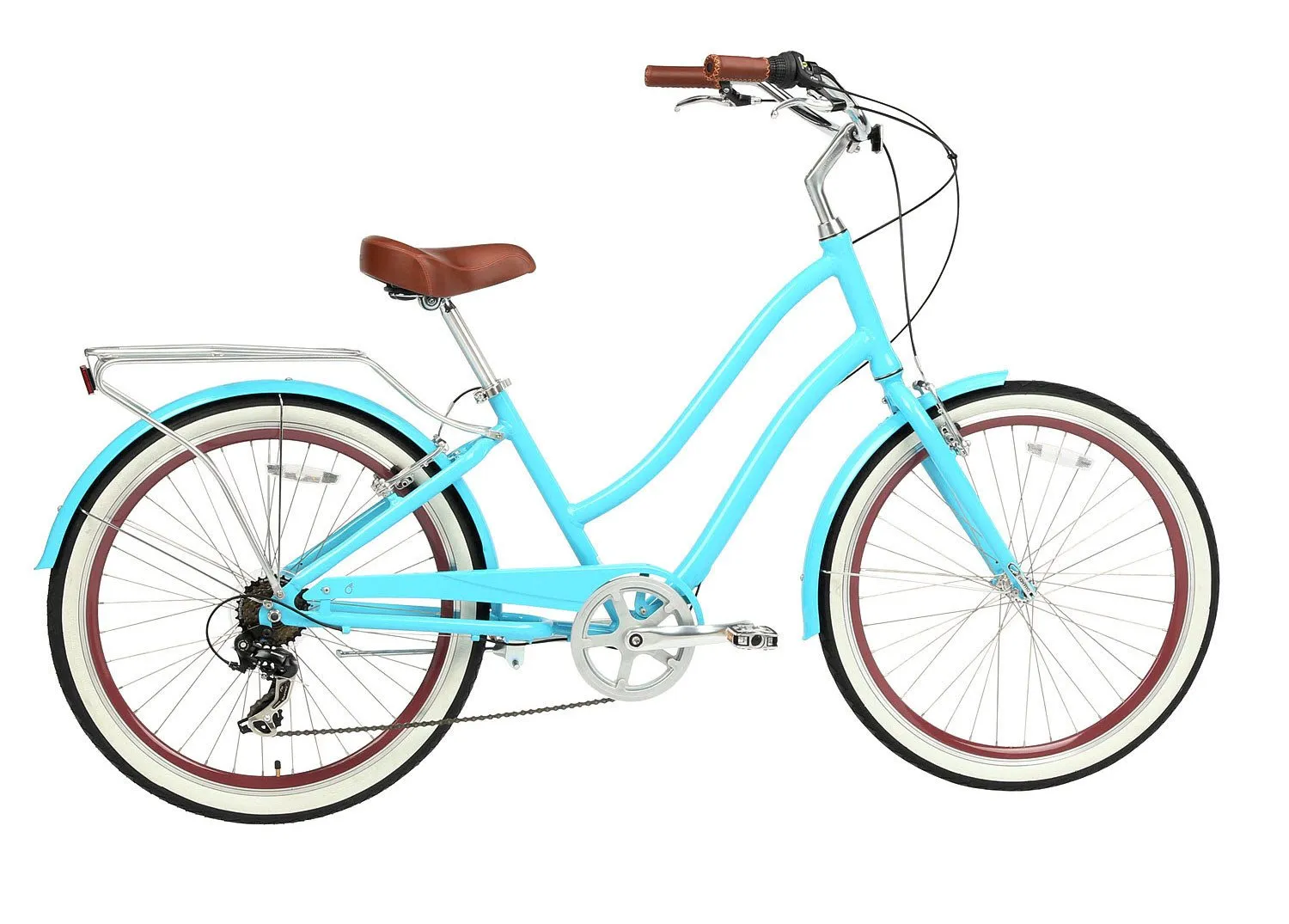 sixthreezero EVRYjourney Women's 24" 7 Speed Step-Through Touring Hybrid Bicycle