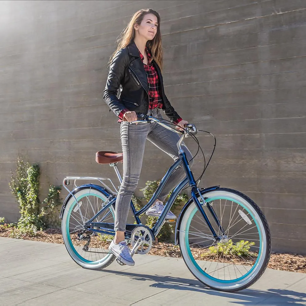 sixthreezero EVRYjourney Women's 24" 7 Speed Step-Through Touring Hybrid Bicycle