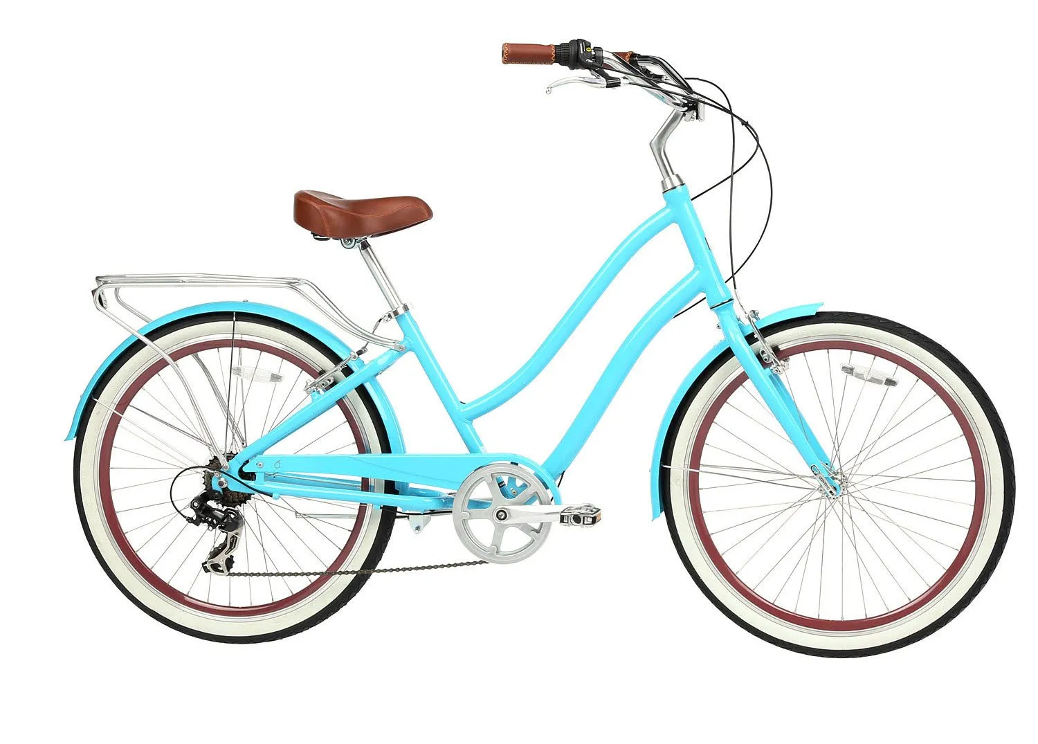 sixthreezero EVRYjourney Women's 24" 7 Speed Step-Through Touring Hybrid Bicycle