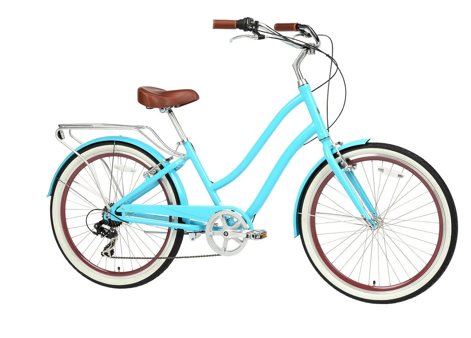 sixthreezero EVRYjourney Women's 24" 7 Speed Step-Through Touring Hybrid Bicycle