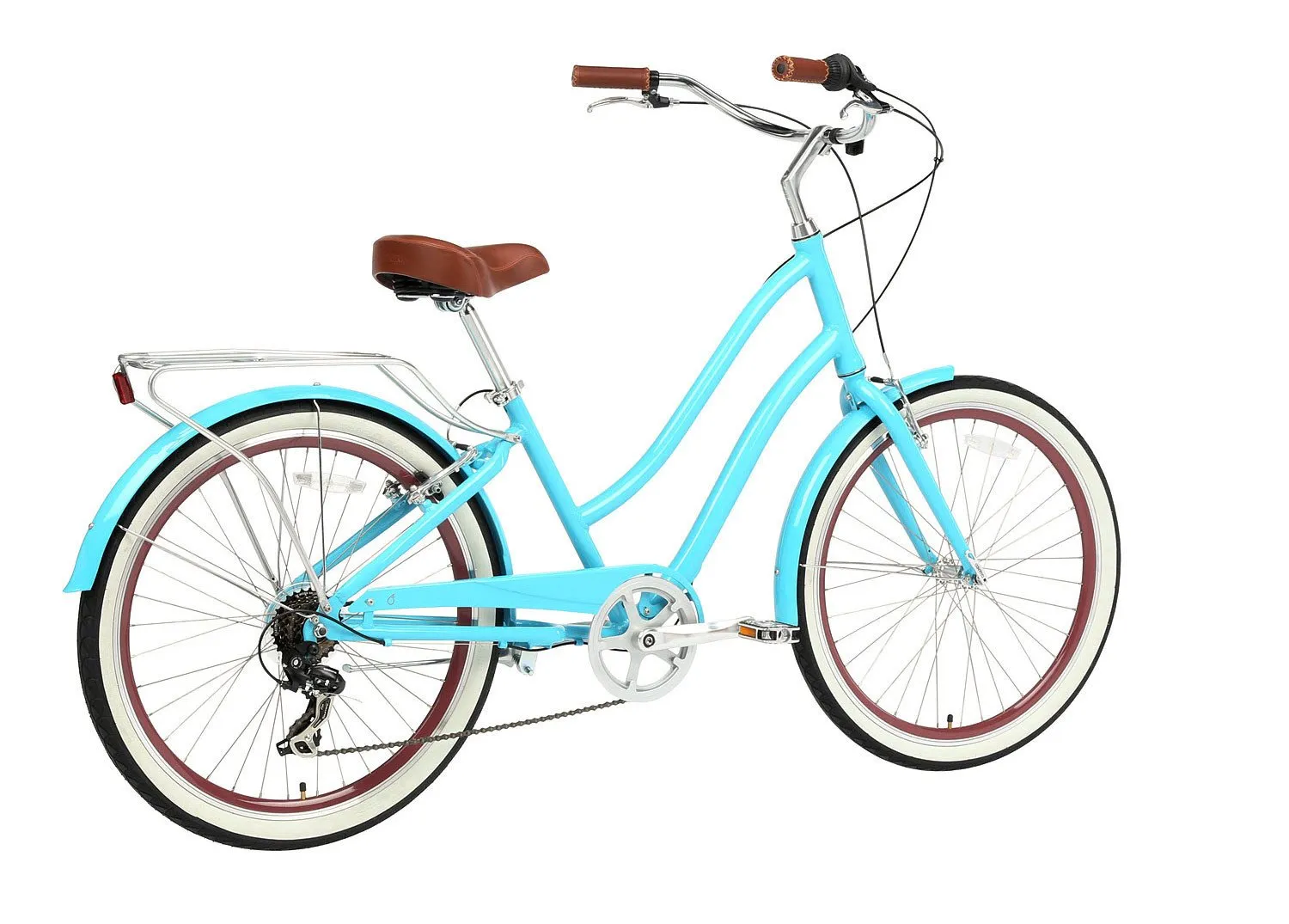 sixthreezero EVRYjourney Women's 24" 7 Speed Step-Through Touring Hybrid Bicycle