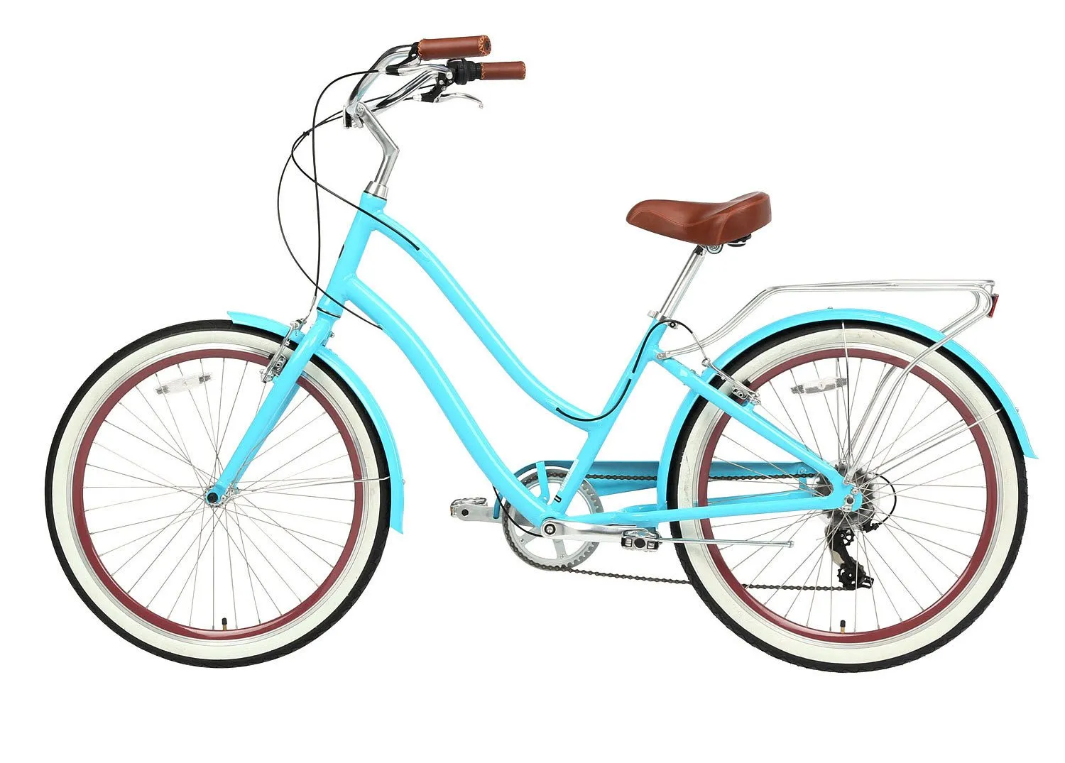 sixthreezero EVRYjourney Women's 24" 7 Speed Step-Through Touring Hybrid Bicycle