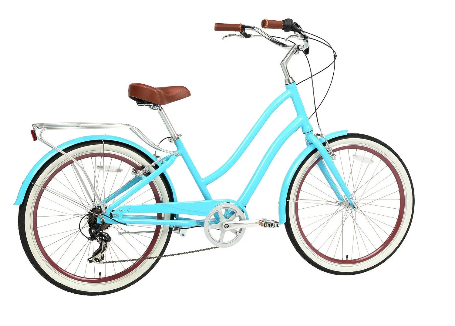 sixthreezero EVRYjourney Women's 24" 7 Speed Step-Through Touring Hybrid Bicycle