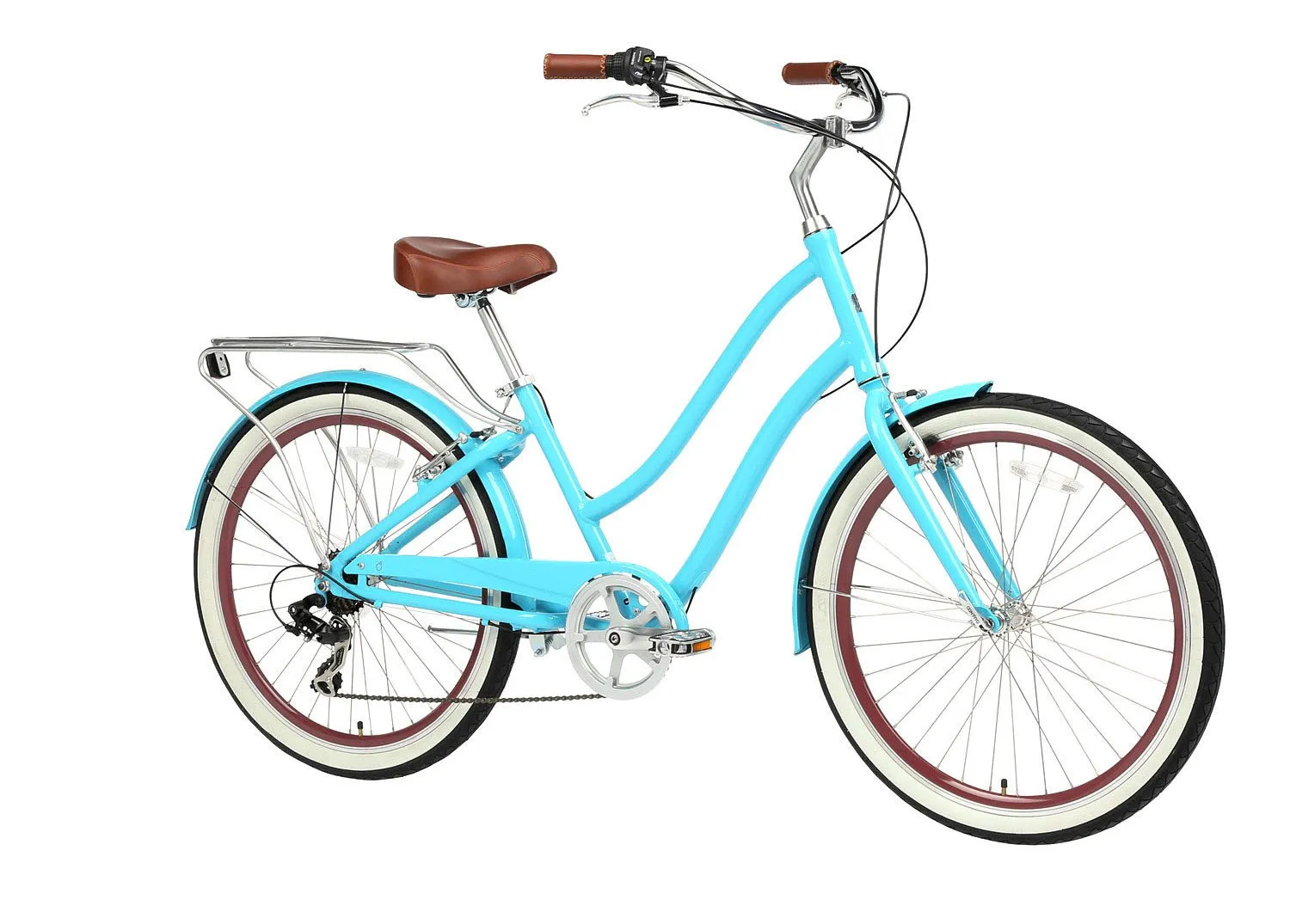 sixthreezero EVRYjourney Women's 24" 7 Speed Step-Through Touring Hybrid Bicycle