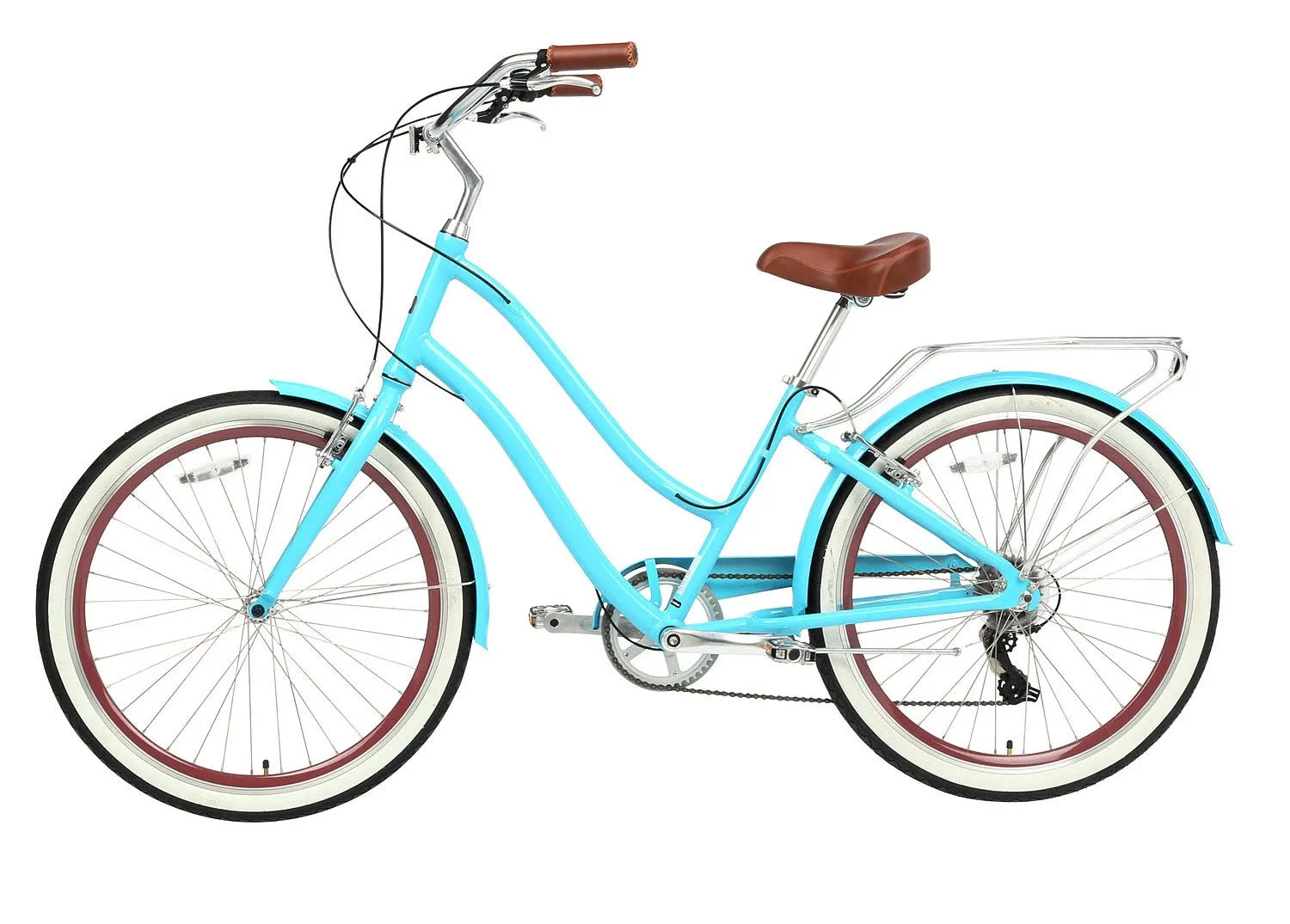 sixthreezero EVRYjourney Women's 24" 7 Speed Step-Through Touring Hybrid Bicycle
