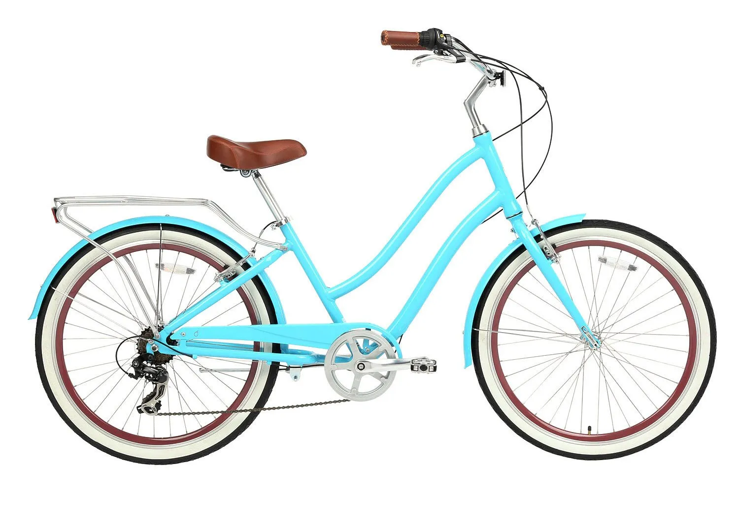 sixthreezero EVRYjourney Women's 24" 7 Speed Step-Through Touring Hybrid Bicycle