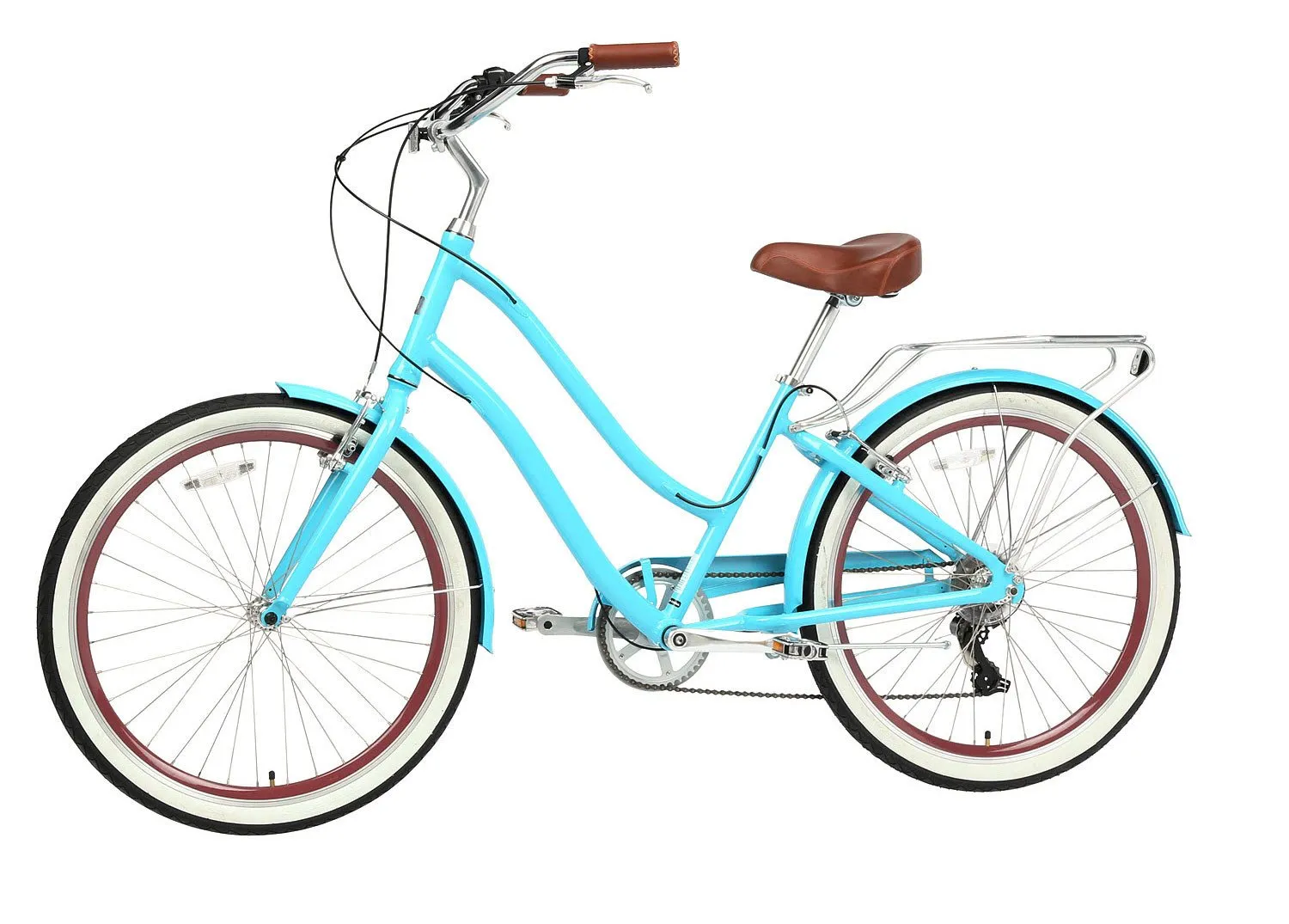 sixthreezero EVRYjourney Women's 24" 7 Speed Step-Through Touring Hybrid Bicycle