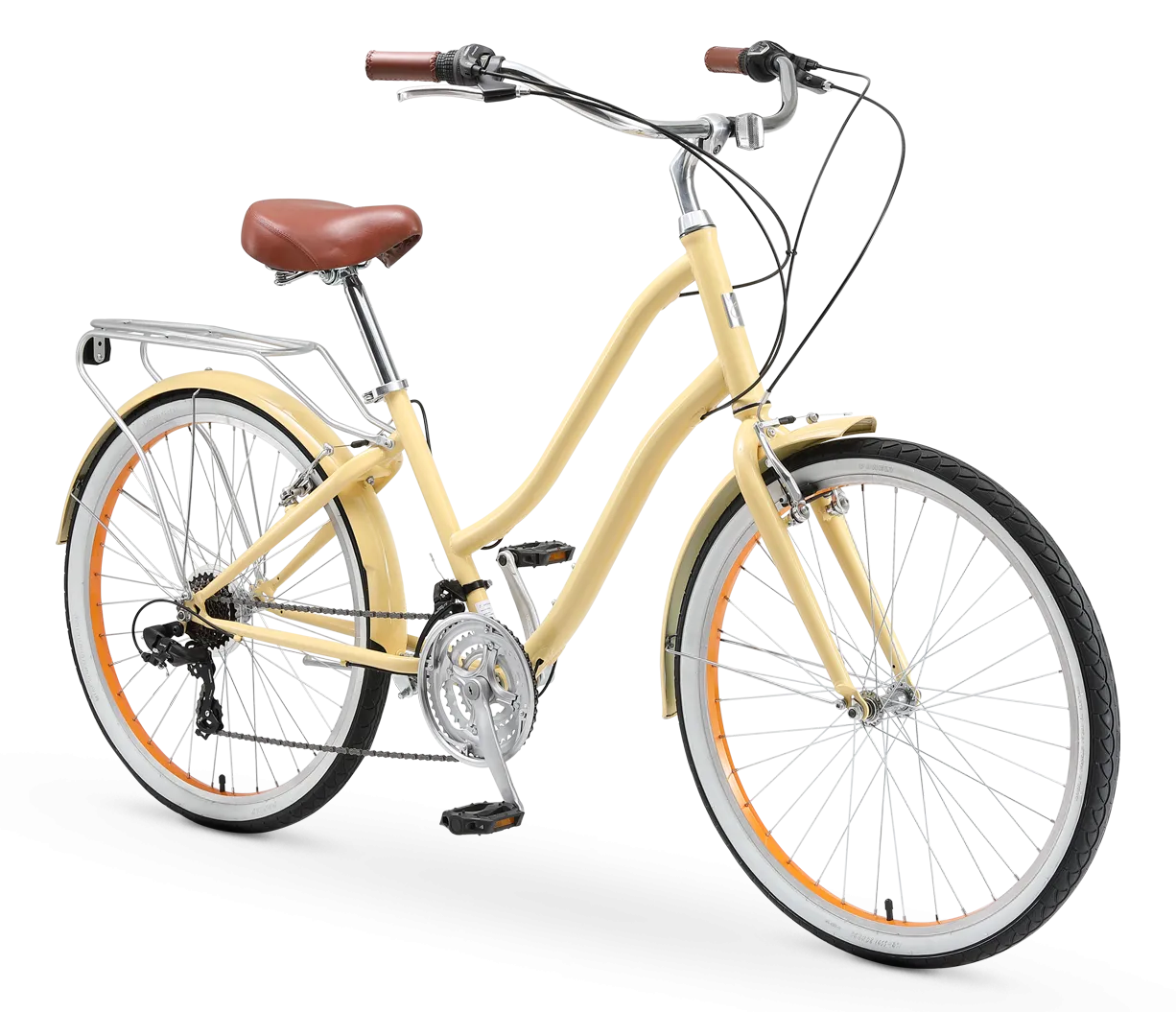 sixthreezero EVRYjourney Women's 26" 21 Speed Steel Step-Through Touring Hybrid Bicycle