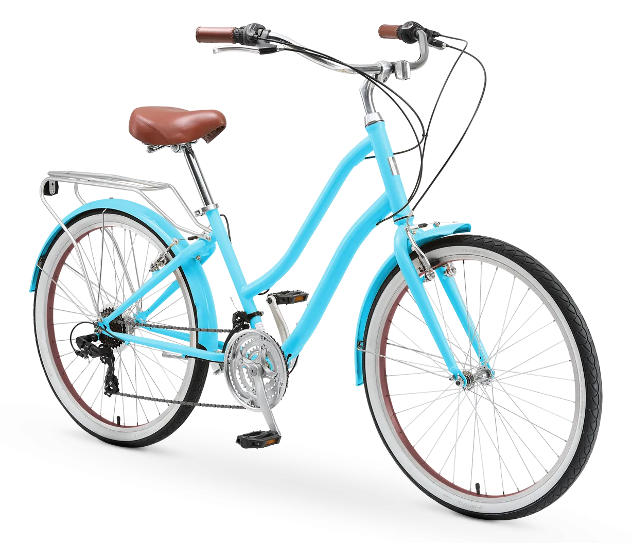 sixthreezero EVRYjourney Women's 26" 21 Speed Steel Step-Through Touring Hybrid Bicycle
