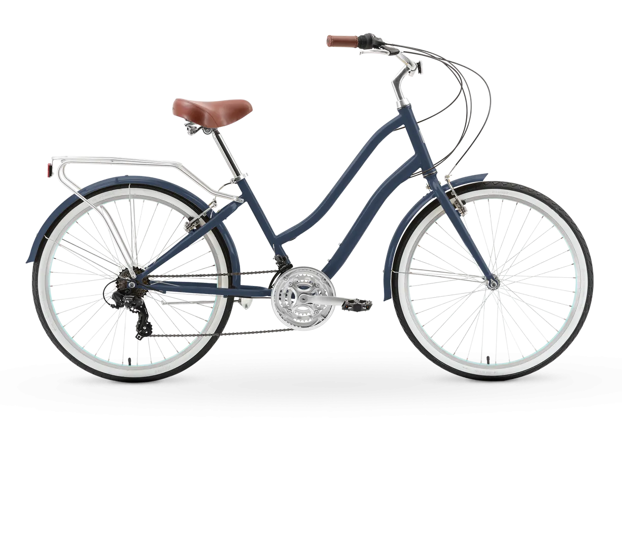 sixthreezero EVRYjourney Women's 26" 21 Speed Steel Step-Through Touring Hybrid Bicycle