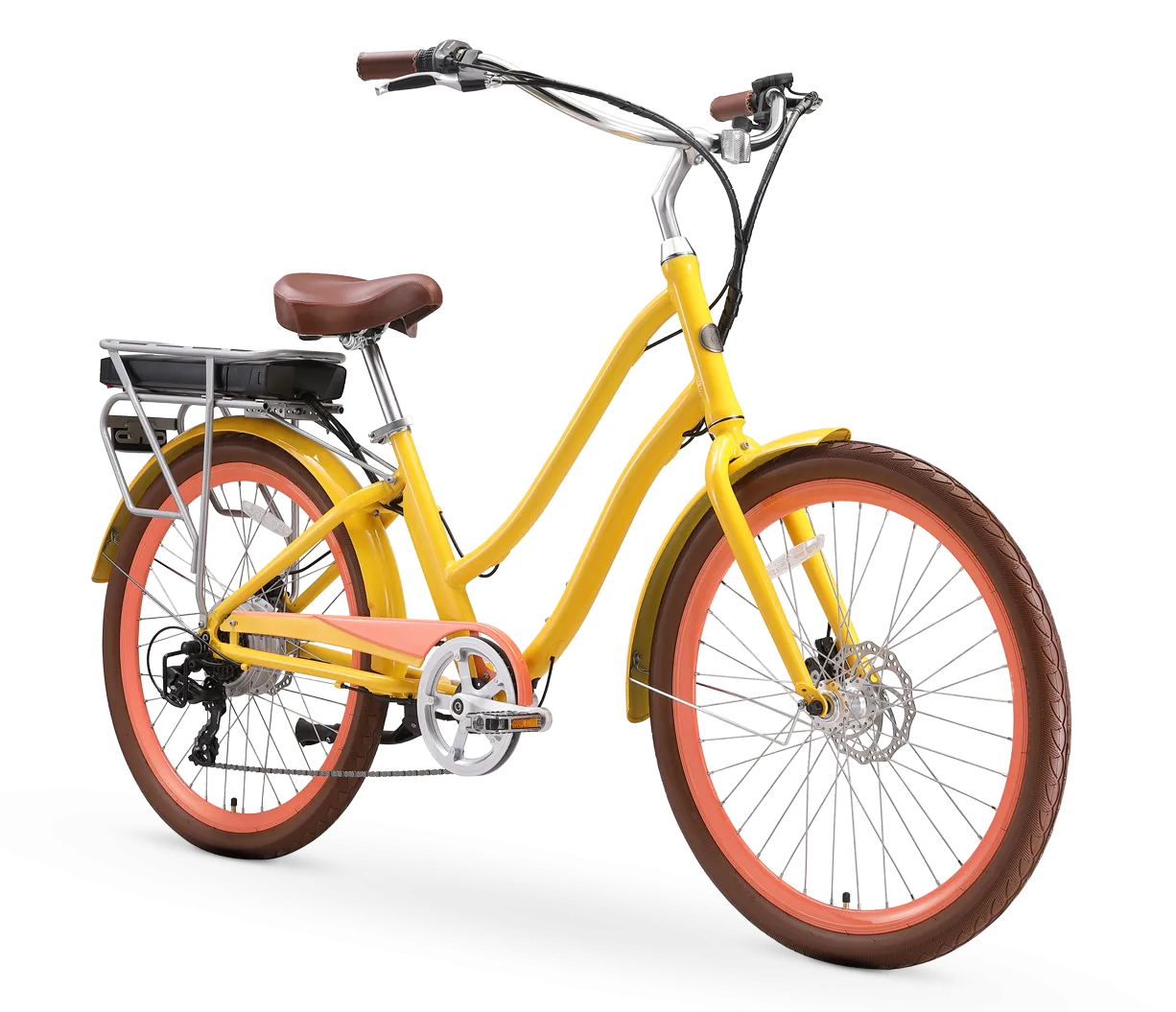 sixthreezero EVRYjourney Women's NEW 26" 500W 7-Speed Step-Through Touring Hybrid Bicycle,