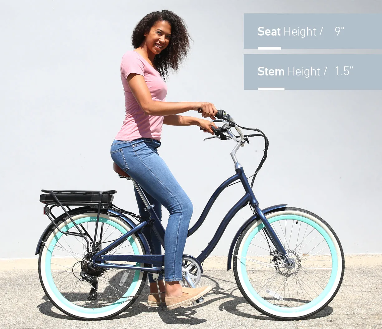 sixthreezero EVRYjourney Women's NEW 26" 500W 7-Speed Step-Through Touring Hybrid Bicycle,