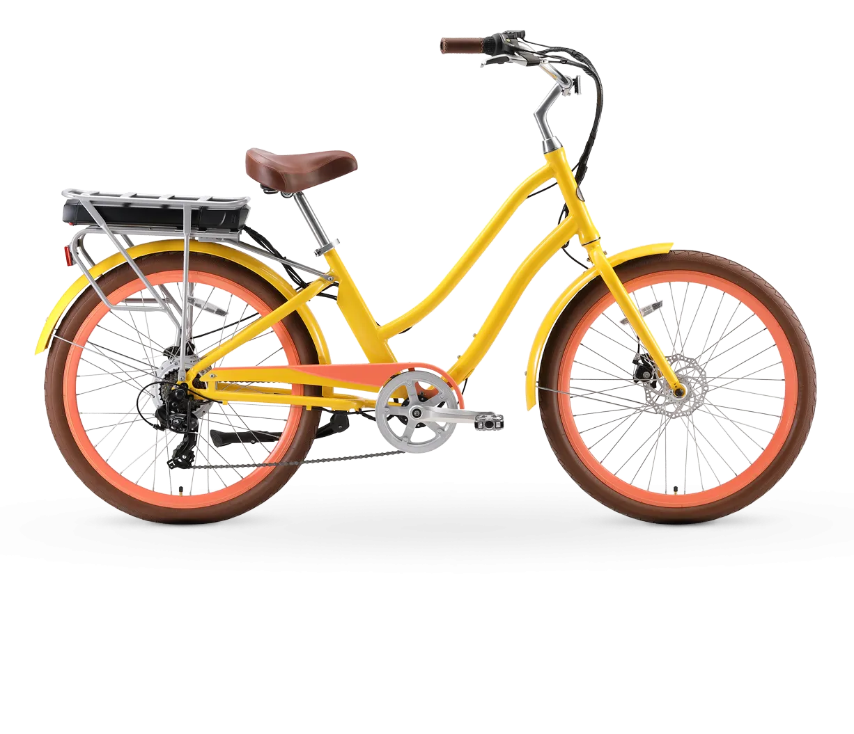 sixthreezero EVRYjourney Women's NEW 26" 500W 7-Speed Step-Through Touring Hybrid Bicycle,